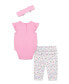 ფოტო #2 პროდუქტის Baby Girls Butterfly Bodysuit Pant Set with Headband