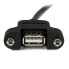 Фото #5 товара StarTech.com 2 ft Panel Mount USB Cable A to A - F/M - 0.6 m - USB A - USB A - USB 2.0 - Male/Female - Black