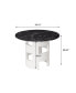 Modern Round Dining Table with Marble Top, Black/White