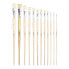 MILAN Polybag 4 Flat Chungking Bristle Paintbrushes For Oil Painting Series 522 Nº 11