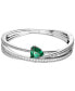 Silver-Tone Hyperbola Green Stone Bangle Bracelet