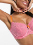 Ann Summers Fuller Bust Heart to Heart non padded balcony bra with contrast binding in pink and orange