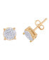 ფოტო #6 პროდუქტის Diamond Accent Round Stud and Twist Hoop Earring Set in Gold Plate