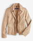 ფოტო #5 პროდუქტის Women's Leather Zip-Front Collared Coat