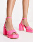 Фото #1 товара Rule London Exclusive Henley cross strap platform sandals in pink