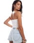 Фото #3 товара In The Style shirred bandeau top in white