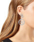 ფოტო #2 პროდუქტის Silver-Tone Pavé Quatro G Drop Earrings