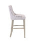 Фото #17 товара 29" Linen Tufted Buttons Upholstered Wingback Bar Stool (Set of 3)