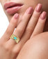 ფოტო #2 პროდუქტის EFFY® Turquoise & Diamond (1/6 ct. t.w.) Multirow Ring in 14k Gold