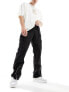 Фото #1 товара Sean John script logo wide leg cargo trousers in black with front hem split