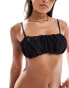 Фото #1 товара Miss Selfridge ruched detail bikini top in black