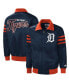 ფოტო #2 პროდუქტის Men's Navy Detroit Tigers The Captain II Full-Zip Varsity Jacket