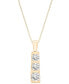 Diamond Graduated Three Stone Pendant Necklace (1 ct. t.w.) in 14k White or Yellow Gold, 18" + 2" extender, Created for Macy's