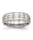 ფოტო #1 პროდუქტის Stainless Steel Brushed and Polished 6.5mm Grooved Band Ring