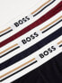 Boss Bodywear revive 3 pack trunks in black, blue and red