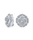 Elegant Bridal Cubic Zirconia Pave CZ 3D Flower Rose Clip On Earrings For Women Mother Wedding Prom Formal Party Non Pierced Ears