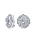 ფოტო #1 პროდუქტის Elegant Bridal Cubic Zirconia Pave CZ 3D Flower Rose Clip On Earrings For Women Mother Wedding Prom Formal Party Non Pierced Ears