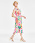 Фото #3 товара Women's 100% Linen Floral-Print Woven Sleeveless Dress, Created for Macy's
