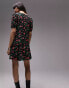 Фото #4 товара Topshop Bella mini tea dress in red rose print