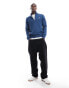 Фото #3 товара PS Paul Smith zebra icon badge logo cotton knit half zip jumper in mid blue