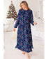 Plus Size Only Necessities Long Flannel Nightgown Evening blue cardinals, Средний - фото #2