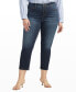 ფოტო #1 პროდუქტის Plus Size Ruby Mid Rise Straight Cropped Jeans