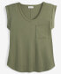 Фото #5 товара Women's Scoop-Neck Rolled-Sleeve T-Shirt, Created for Macy's