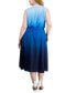 ფოტო #2 პროდუქტის Plus Size Jenna Ombré Sleeveless Midi Dress