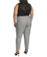 Plus Size Heathered Straight Career Pants