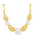 Фото #3 товара Sterling Forever gold-Tone or Silver-Tone Beaded and Cultured Pearl Sylvie Statement Necklace