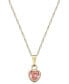 Фото #1 товара Children's Pink Cubic Zirconia Heart Pendant Necklace in 14k Gold