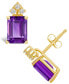 Фото #2 товара Amethyst (3-1/5 ct. t.w.) and Diamond (1/8 ct. t.w.) Stud Earrings in 14K Yellow Gold or 14K White Gold