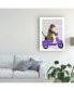 Fab Funky Meerkat on Lilac Moped Canvas Art - 27" x 33.5"