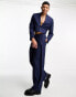 ASOS DESIGN wide panel belt suit trouser in navy