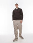 Selected Homme borg half zip sweatshirt in brown