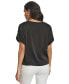 ფოტო #2 პროდუქტის Women's Short-Sleeve Satin Top