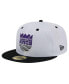 ფოტო #2 პროდუქტის Men's White/Black Sacramento Kings Throwback 2Tone 59fifty Fitted Hat