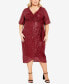 Фото #1 товара Plus Size Naomi Sequin Wrap Midi Dress