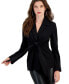 Фото #7 товара Women's Bi-Stretch Tie-Front Long-Sleeve Jacket, Created for Macy's