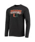 Men's Green and Heathered Charcoal Miami Hurricanes Meter Long Sleeve T-shirt and Pants Sleep Set