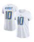 Women's Justin Herbert White Los Angeles Chargers Player Name Number T-shirt