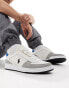 Фото #4 товара Polo Ralph Lauren Court trainer in grey white suede mix with logo