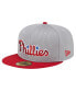 ფოტო #4 პროდუქტის Men's Gray Philadelphia Phillies Pivot Mesh 59FIFTY Fitted Hat