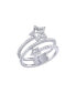 Glowing Stars Spiral Design Sterling Silver Diamond Women Ring