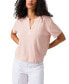 ფოტო #3 პროდუქტის Women's Easy Breezy Split-Neck T-Shirt