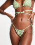 Pull&Bear tie side bikini bottom in green