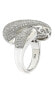 Suzy Levian Sterling Silver Cubic Zirconia Pave Puff "X" Ring