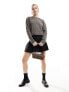 Weekday Ayla knitted jumper in dark taupe melange