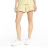 Puma Downtown High Waisted Shorts Womens Yellow Casual Athletic Bottoms 53358741