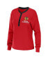 ფოტო #3 პროდუქტის Women's Red Chicago Blackhawks Waffle Henley Long Sleeve T-shirt